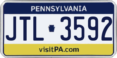 PA license plate JTL3592