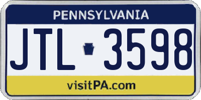 PA license plate JTL3598