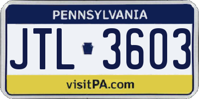 PA license plate JTL3603