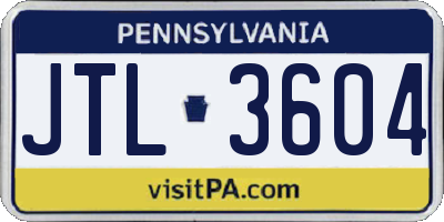 PA license plate JTL3604