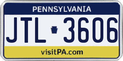 PA license plate JTL3606