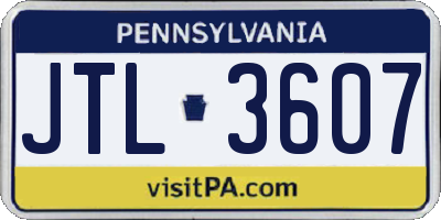 PA license plate JTL3607