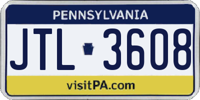 PA license plate JTL3608