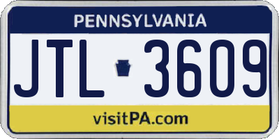 PA license plate JTL3609