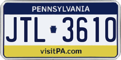 PA license plate JTL3610