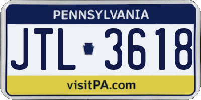 PA license plate JTL3618