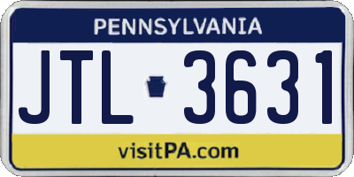 PA license plate JTL3631