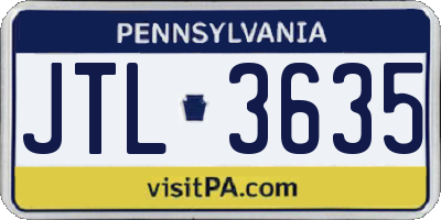 PA license plate JTL3635