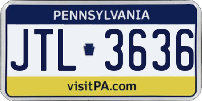 PA license plate JTL3636