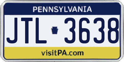 PA license plate JTL3638
