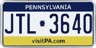 PA license plate JTL3640