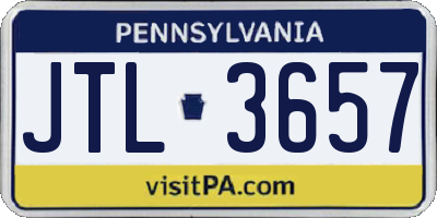 PA license plate JTL3657