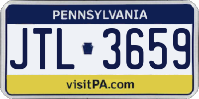 PA license plate JTL3659
