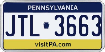 PA license plate JTL3663