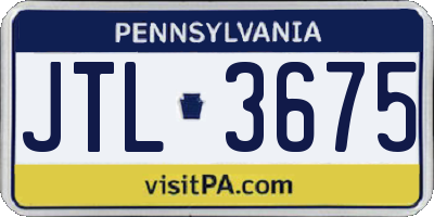PA license plate JTL3675