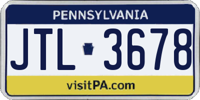 PA license plate JTL3678