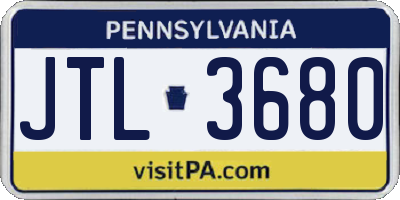 PA license plate JTL3680
