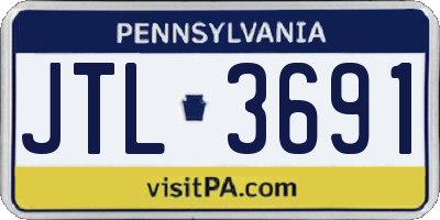 PA license plate JTL3691