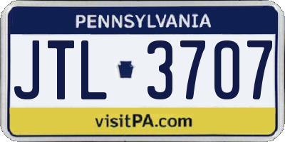 PA license plate JTL3707