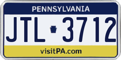 PA license plate JTL3712