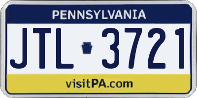 PA license plate JTL3721