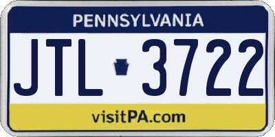 PA license plate JTL3722