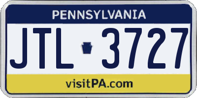 PA license plate JTL3727