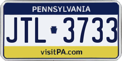 PA license plate JTL3733