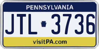 PA license plate JTL3736