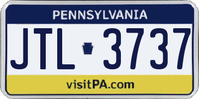 PA license plate JTL3737