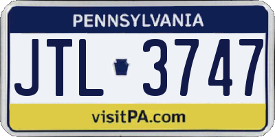 PA license plate JTL3747