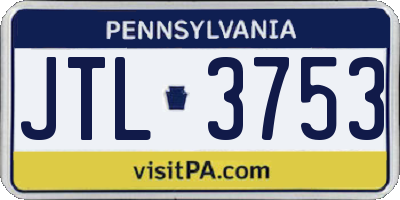 PA license plate JTL3753