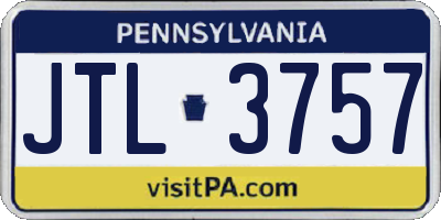PA license plate JTL3757