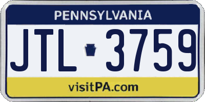 PA license plate JTL3759