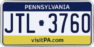 PA license plate JTL3760