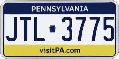 PA license plate JTL3775