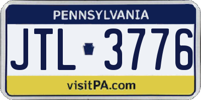 PA license plate JTL3776