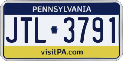 PA license plate JTL3791