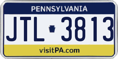 PA license plate JTL3813