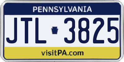 PA license plate JTL3825