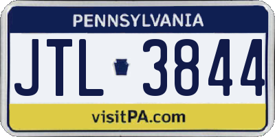 PA license plate JTL3844