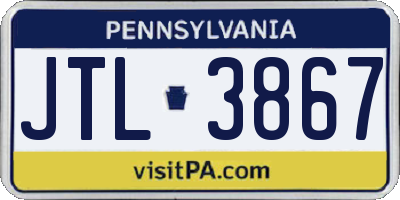 PA license plate JTL3867
