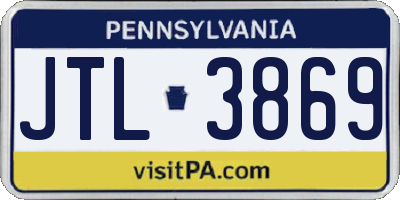 PA license plate JTL3869