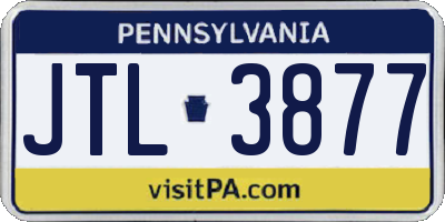 PA license plate JTL3877