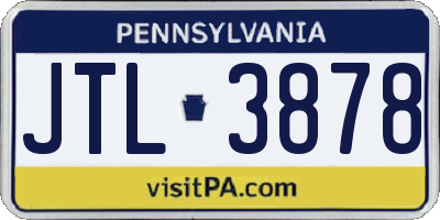 PA license plate JTL3878