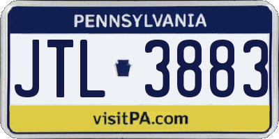 PA license plate JTL3883