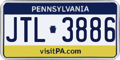 PA license plate JTL3886