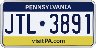 PA license plate JTL3891
