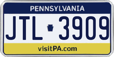 PA license plate JTL3909
