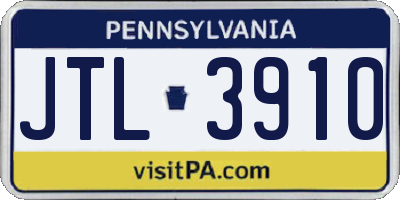 PA license plate JTL3910